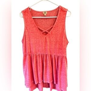XL true craft orange criss cross strappy flowy y2k boho tank top shirt